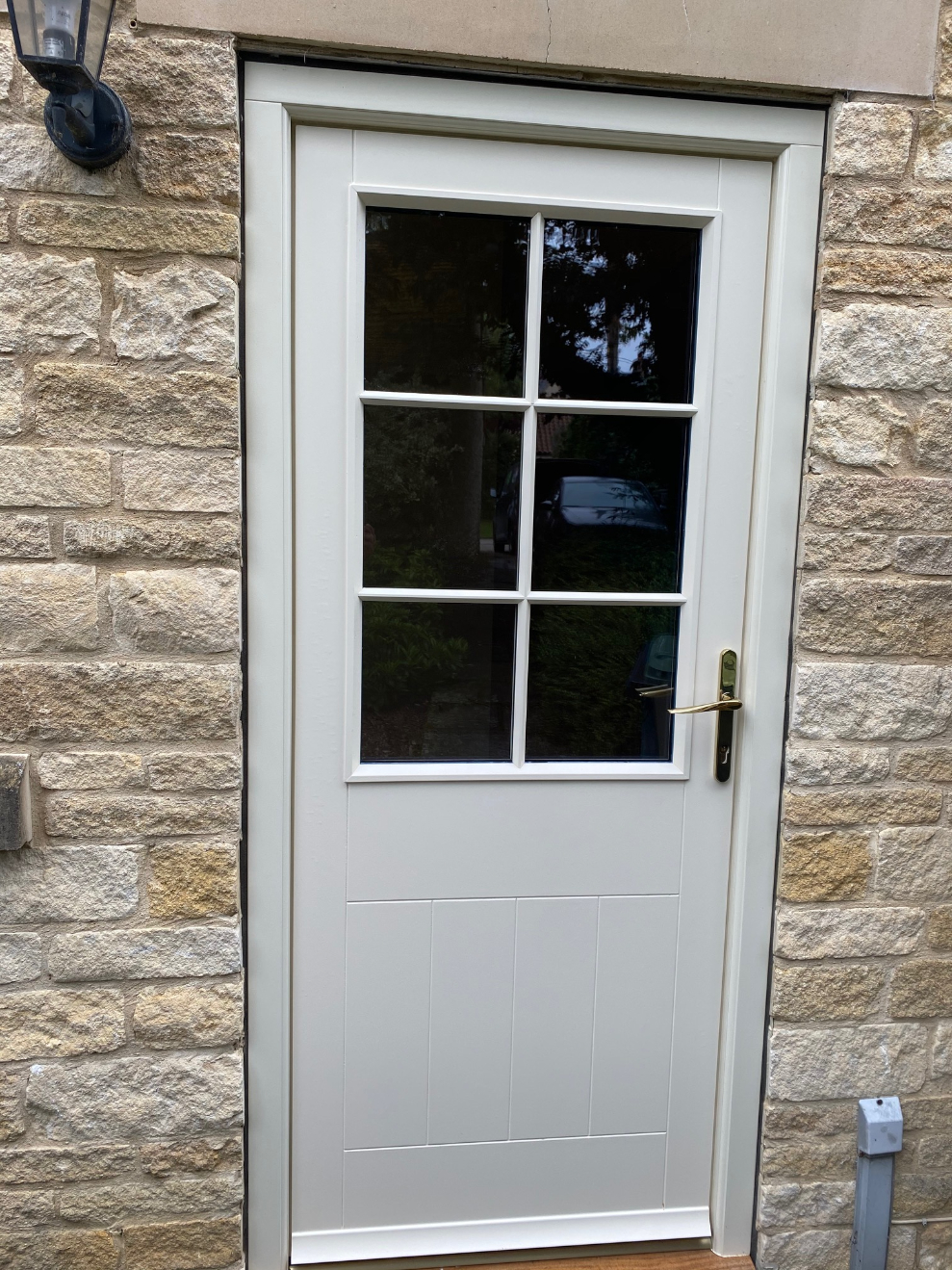 Wooden Back Door in Dove Grey, St Ives, Devon