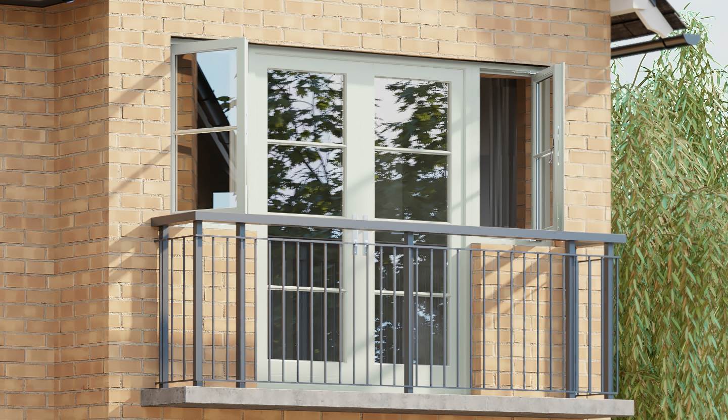 Lignum French Doors - open in